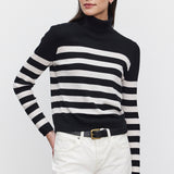 Korie Cashmere Mock Neck - Black Chalk