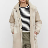Cara Lux Sherpa Coat - Ecru