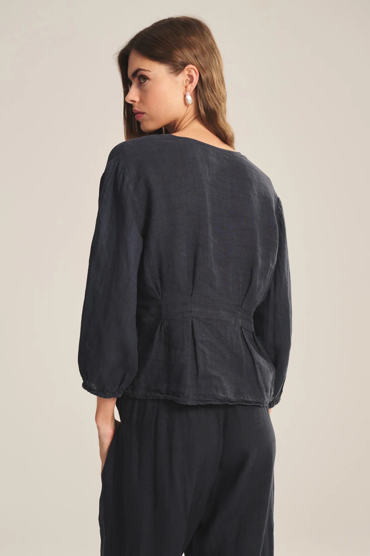 Martha Linen Top - Black
