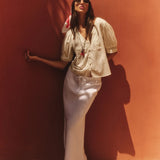Beka Heavy Linen Skirt - White