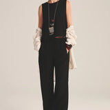 Maxine Linen Top - Black