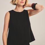 Maxine Linen Top - Black