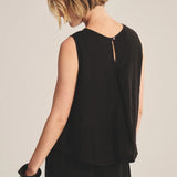 Maxine Linen Top - Black