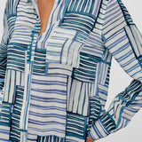 Josephine Shirt - Marine Mixed Stripe
