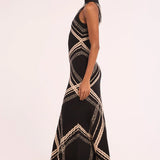 Anara Stretch Knit Dress - Plaid Jacquard