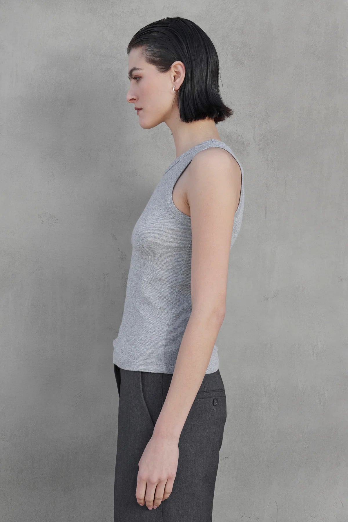 Cruz Modal Rib Tank- Heather Grey