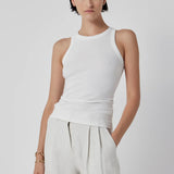 Cruz Modal Rib Tank- White
