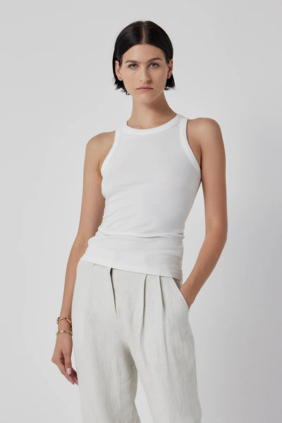 Cruz Modal Rib Tank- White
