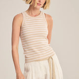 Morie Stripe Rib Tank - Sesame