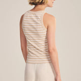 Morie Stripe Rib Tank - Sesame