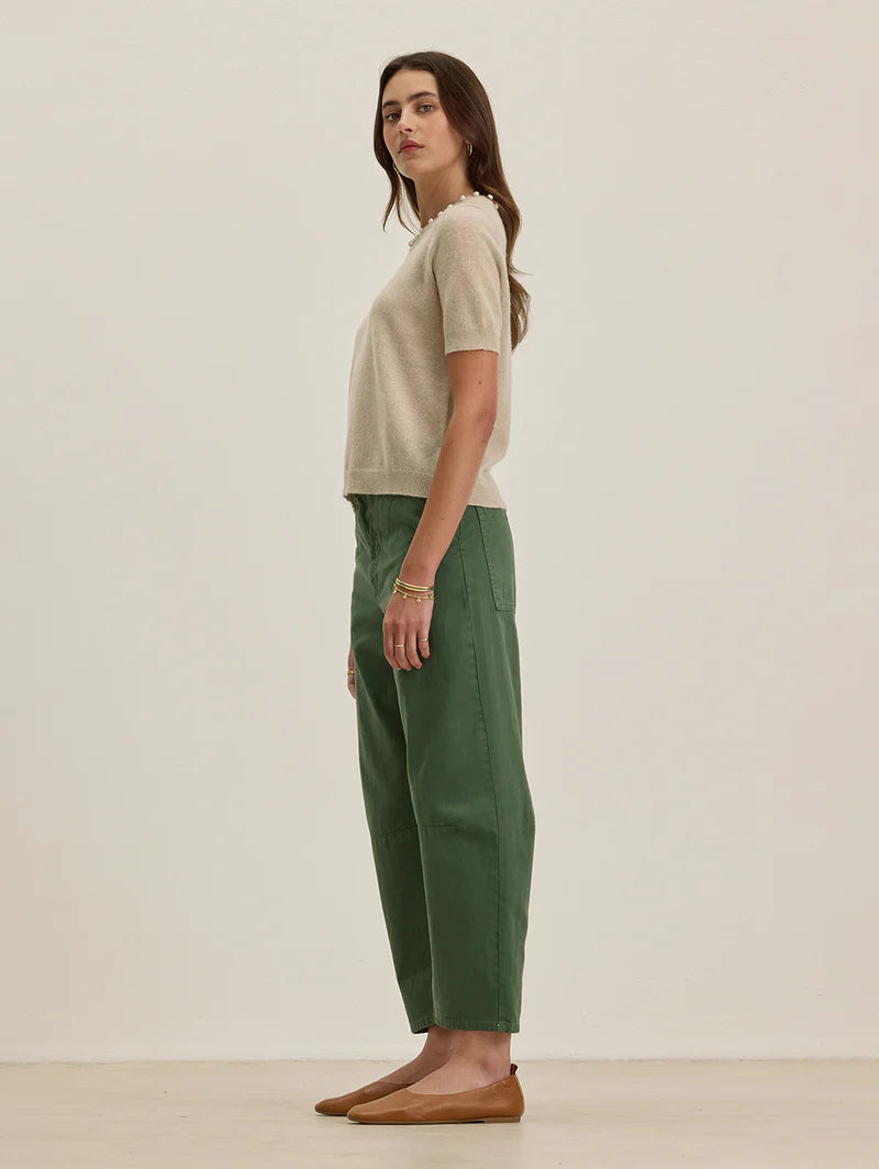 Alexis Cotton Twill Pant- Cypress