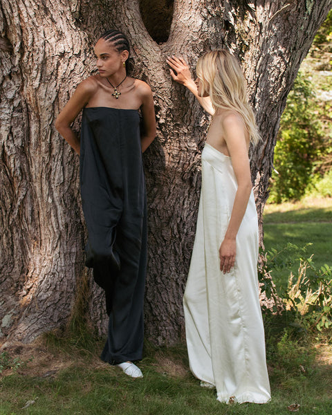 Strapless Wide Leg Jumpsuit - Black