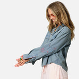 Western Pia Denim Shirt - True Denim/Pink