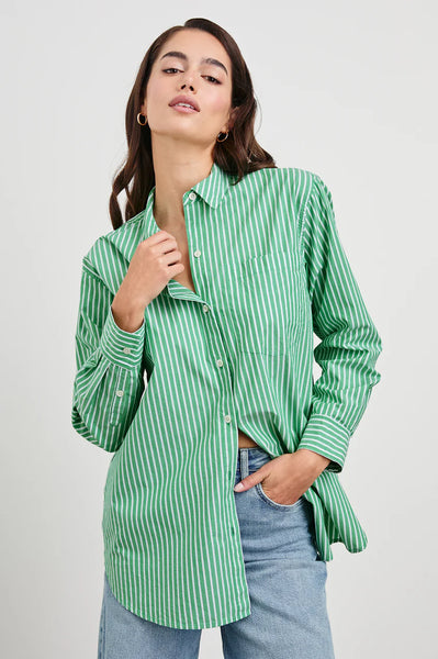 Elsa Shirt - Kelly White Stripe
