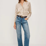 The Spencer Silk Shirt - Bronze Stripe