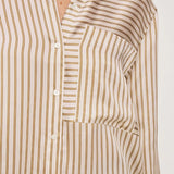 The Spencer Silk Shirt - Bronze Stripe
