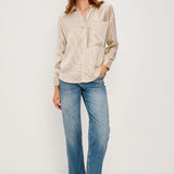 The Spencer Silk Shirt - Bronze Stripe