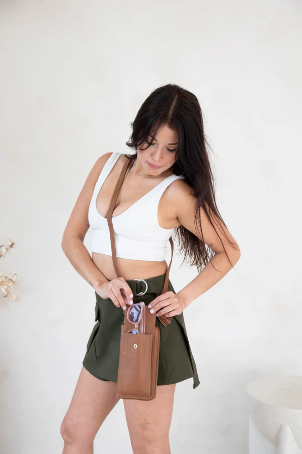 Three Fold Crossbody - Tan