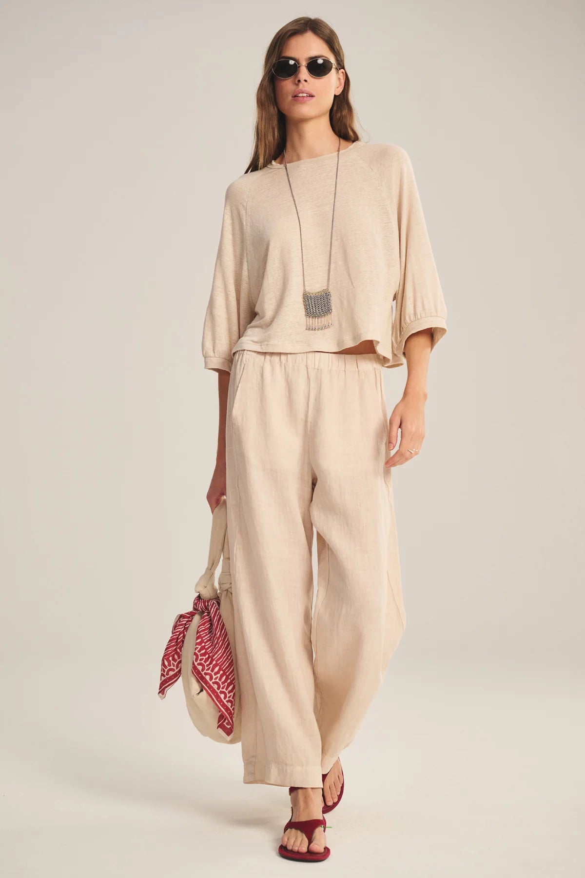 Lola Linen Pant - Sand Castle