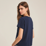 Tia Jersey Top - Navy