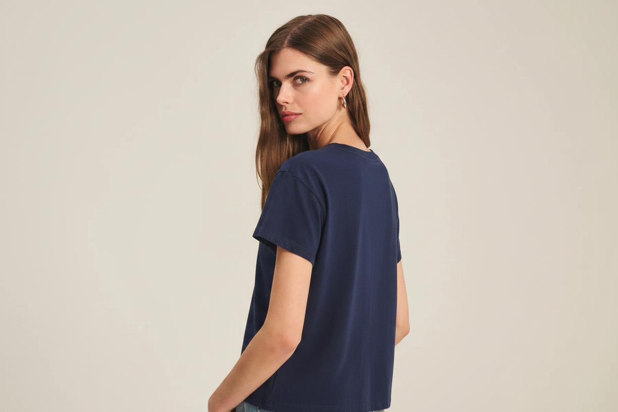 Tia Jersey Top - Navy