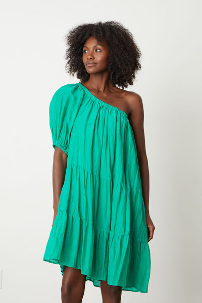 Trish One Shoulder Dress - Dragon