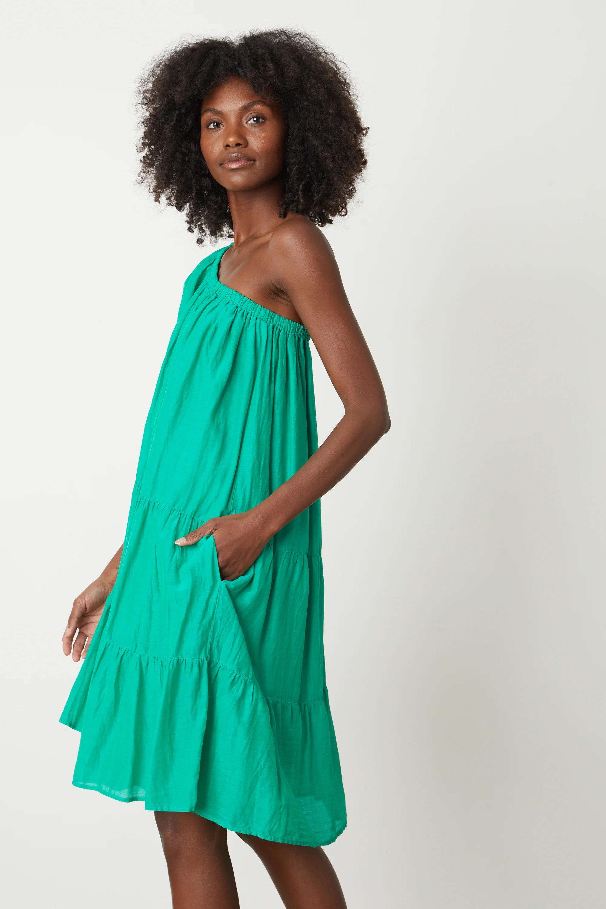 Trish One Shoulder Dress - Dragon