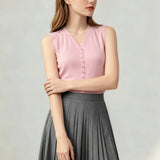 Suzanne Silk Vest - Pink