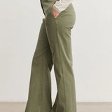 Stretch Cotton Twill Wide Leg Pant- Axe
