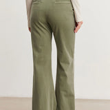 Stretch Cotton Twill Wide Leg Pant- Axe