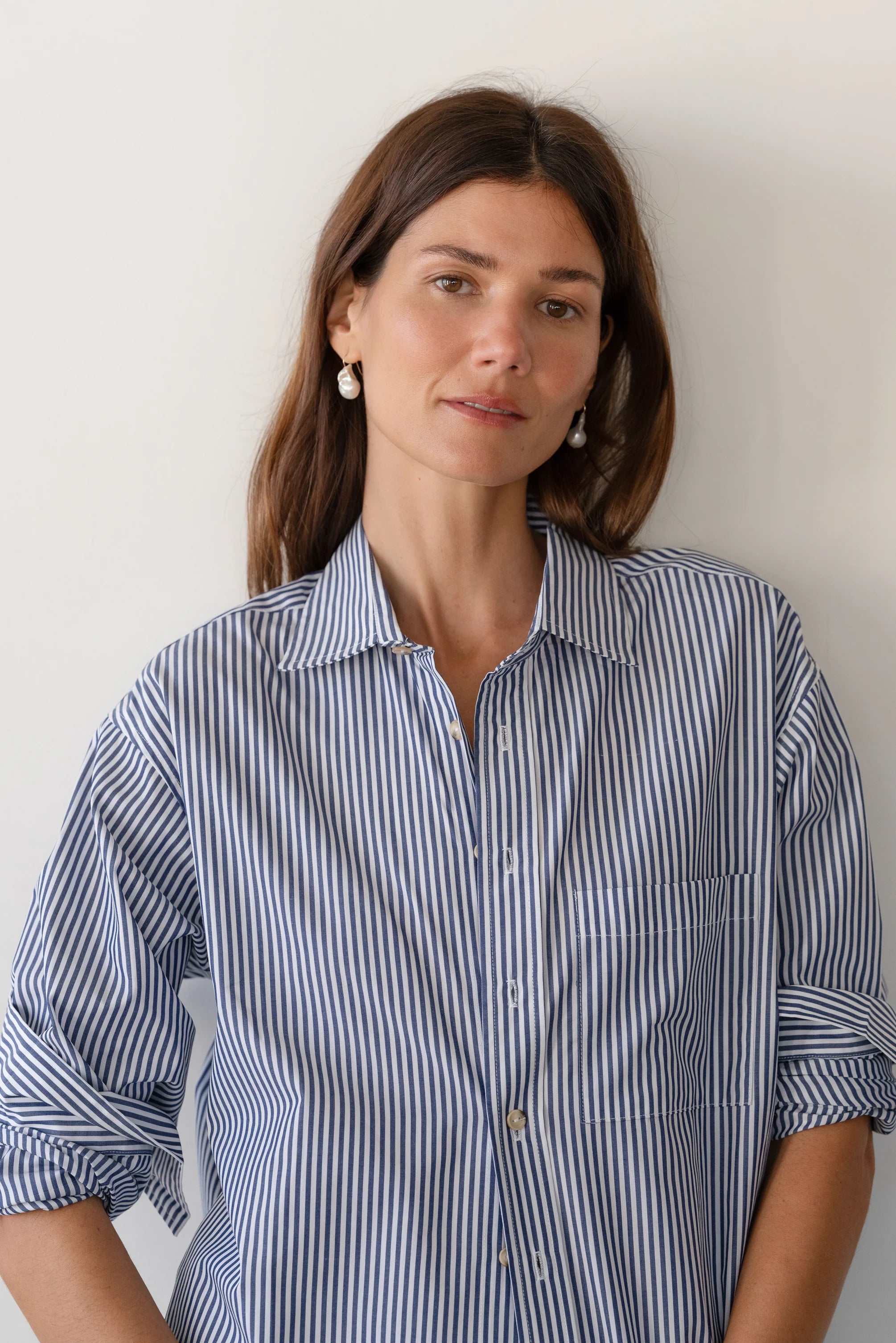 Pop Shirt - Navy Stripe