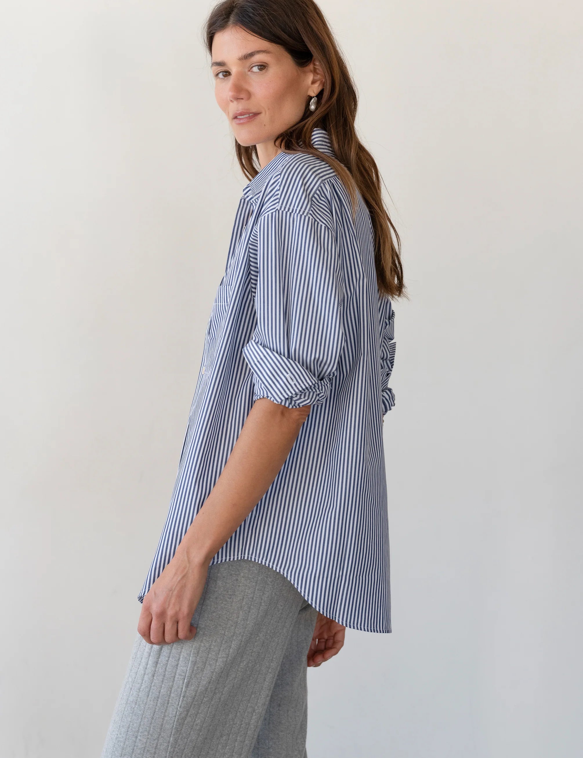 Pop Shirt - Navy Stripe
