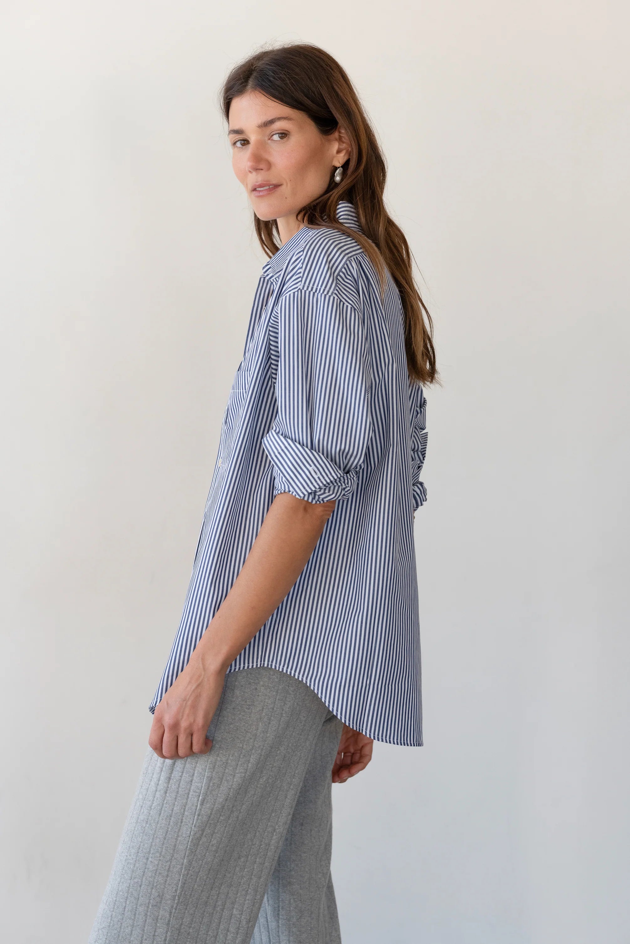 Pop Shirt - Navy Stripe