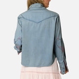 Western Pia Denim Shirt - True Denim/Pink