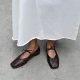Sway Suede Leather Ballet Flat - Vintage Effect Brown