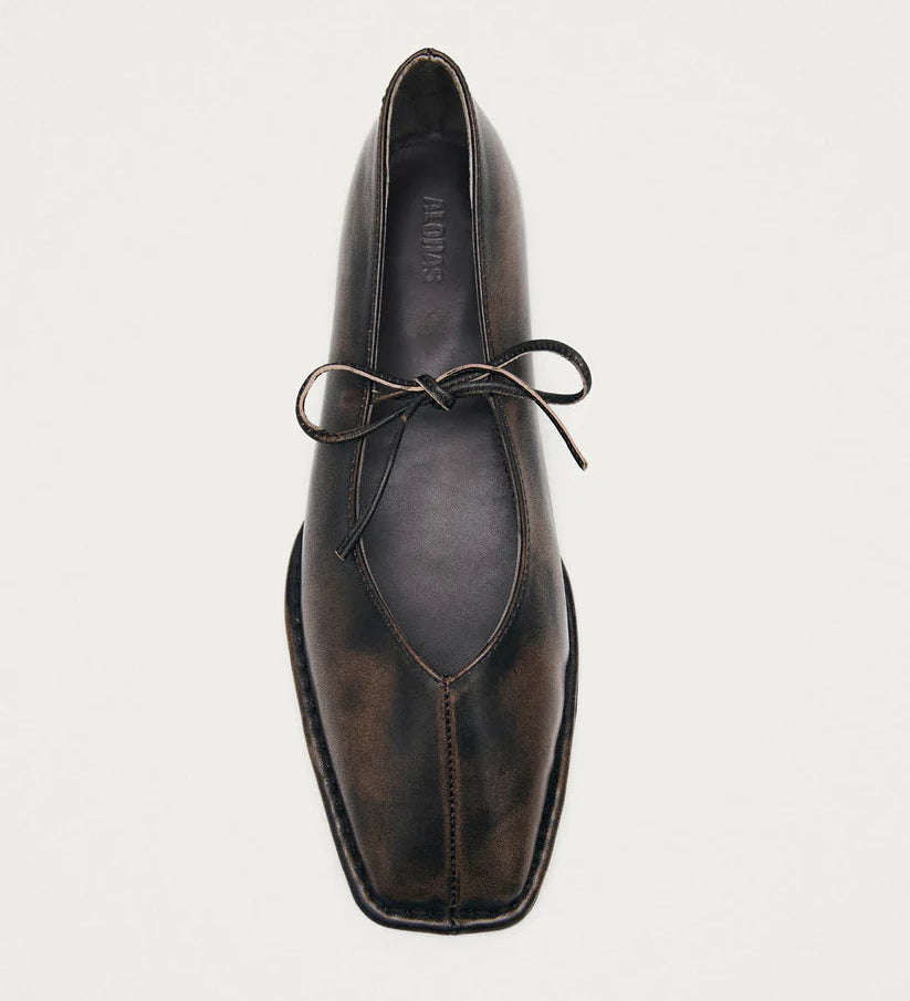Sway Leather Ballet Flat - Vintage Effect Brown