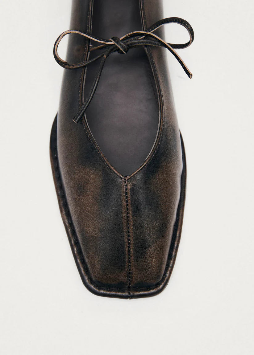 Sway Suede Leather Ballet Flat - Vintage Effect Brown