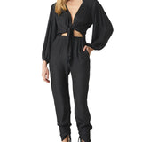 Margot Pants- Black Dot Jacquard