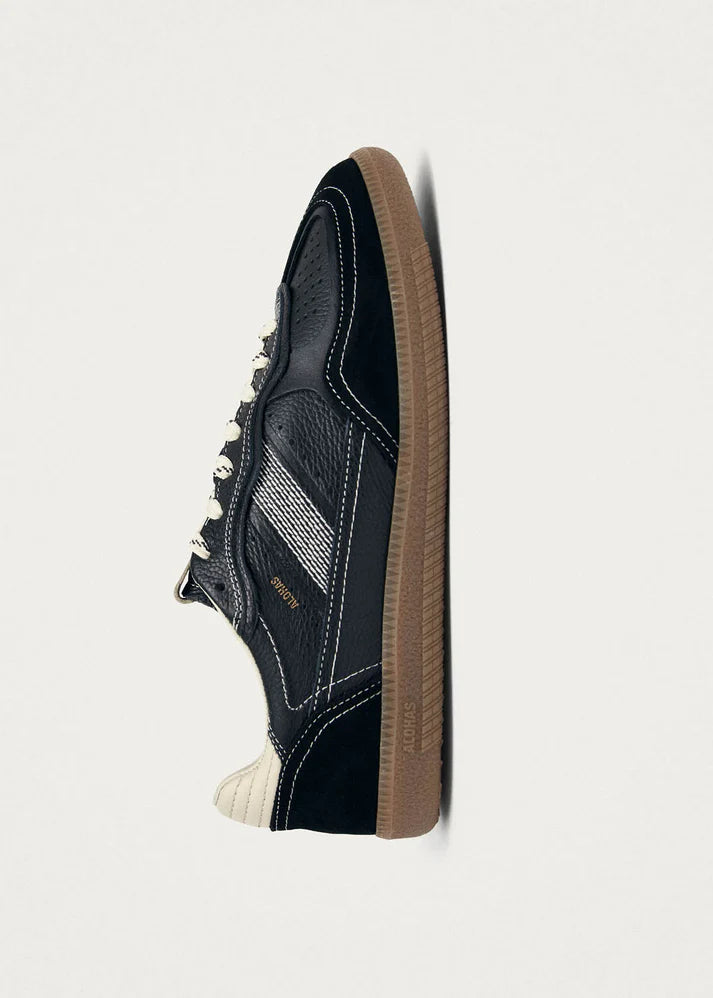 TB. 490 Rife Leather Sneakers - Grain Black & Cream