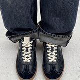 TB. 490 Rife Leather Sneakers - Grain Black & Cream