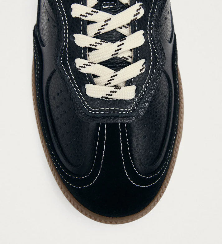 TB. 490 Rife Leather Sneakers - Grain Black & Cream