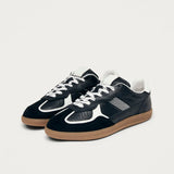 TB. 490 Rife Leather Sneakers - Grain Black & Cream