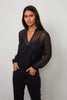 Tomei Peasant Blouse- Black