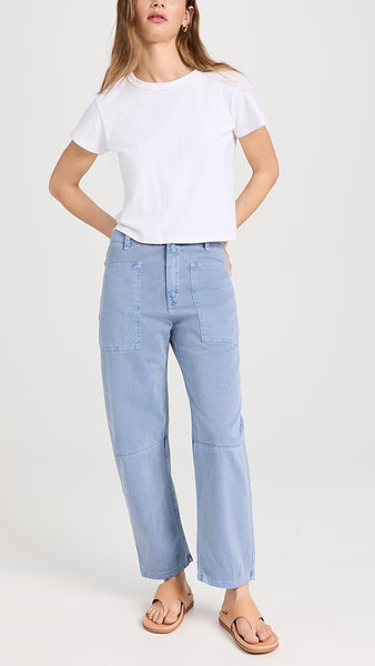 Brylie Sanded Twill Pant-Bluestone