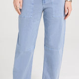 Brylie Sanded Twill Pant-Bluestone