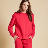 Ynez Organic Fleece Crew Neck- Ruby