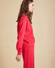 Ynez Organic Fleece Crew Neck- Ruby