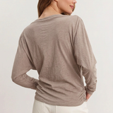 Cotton Slub Twisted Top- Oak