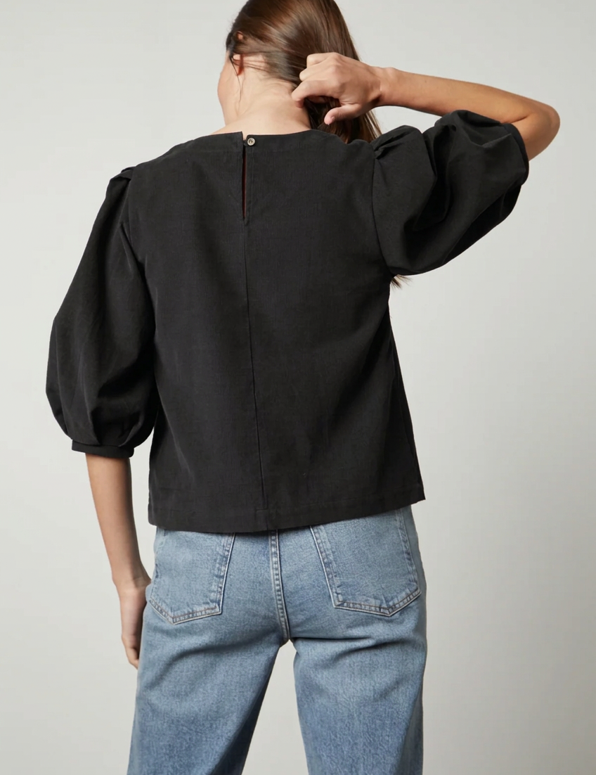 Tarah Corduroy Top- Black