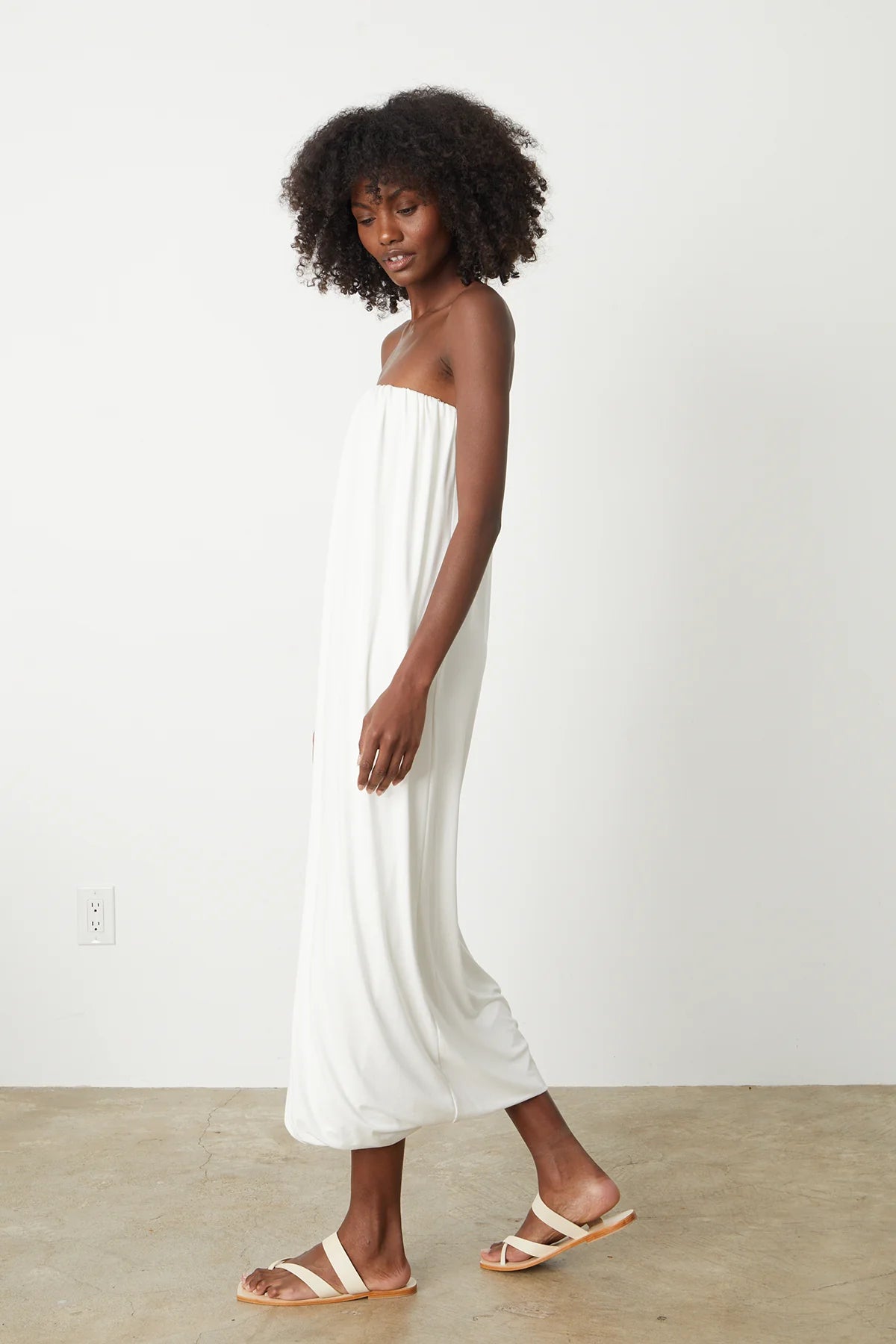Audrina Jersey Dress- Ecru